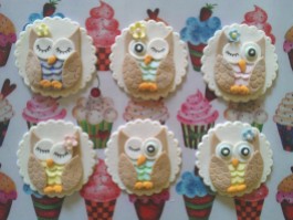 Fondant Owls Toppers