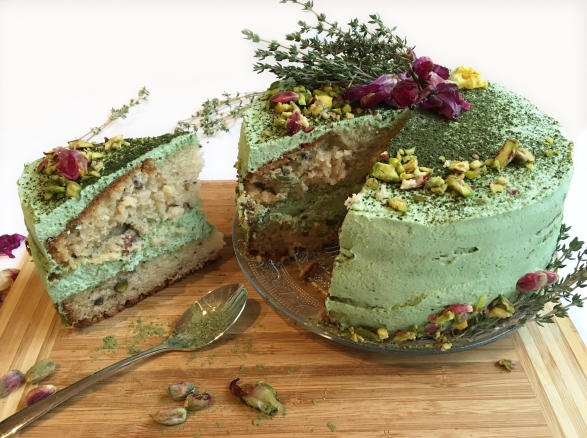 Matcha-Pistachio Cake